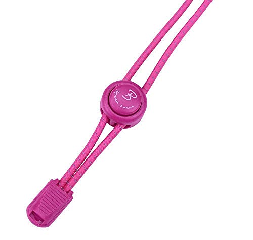 Bernit Schnürsenkel ohne binden, reflektierende elastische Schnürsenkel mit Schnellverschluß, Schnellschnürsystem Kinder anpassbare Länge 120 cm (pink) von Bernit