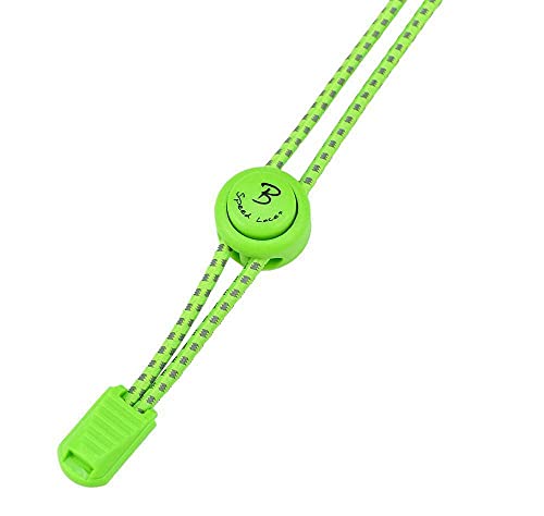 Bernit Schnürsenkel ohne binden, reflektierende elastische Schnürsenkel mit Schnellverschluß, Schnellschnürsystem Kinder anpassbare Länge 120 cm (neon grün) von Bernit