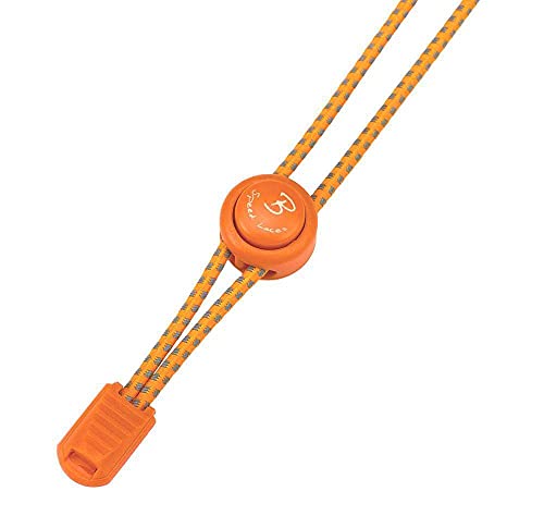 Bernit Schnürsenkel ohne binden, reflektierende elastische Schnürsenkel mit Schnellverschluß, Schnellschnürsystem Kinder anpassbare Länge 120 cm (neon orange) von Bernit