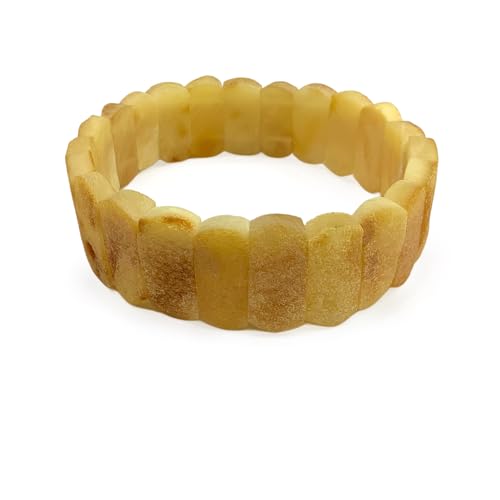 Armband Bernstein Roh Milch-Karamell Platten, G. 18-19, Armreif Damen und Herren, echter baltischer Bernstein Armband von Bernstein by Kindl