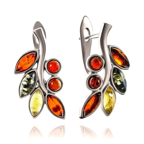 Ohrringe Bernstein Ast Sterling Silber 925 mit echtem baltischem Bernstein in 3 Farben; Hergestellt in Deutchland, XS von Bernstein by Kindl