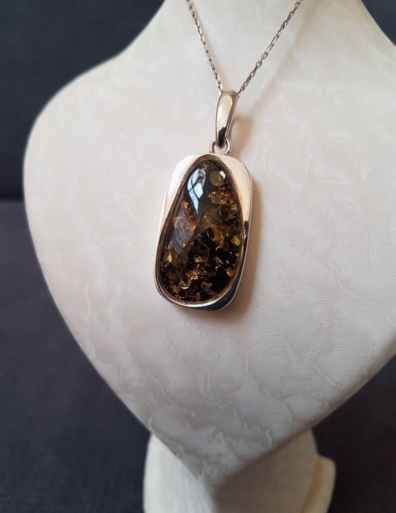 Bernstein , Anhänger in Silber Silberanhänger Amber Silver von BernsteinBoutique