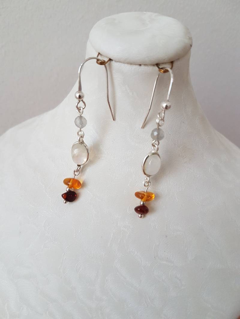 Mondstein, Mondstein in Silber , Silberohrringe Mit von BernsteinBoutique