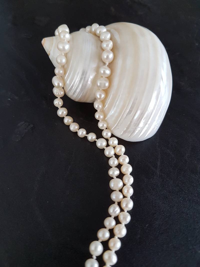 Perlen, Perlen Kette, Silber Kette Mit Süßwasserperlen , In von BernsteinBoutique