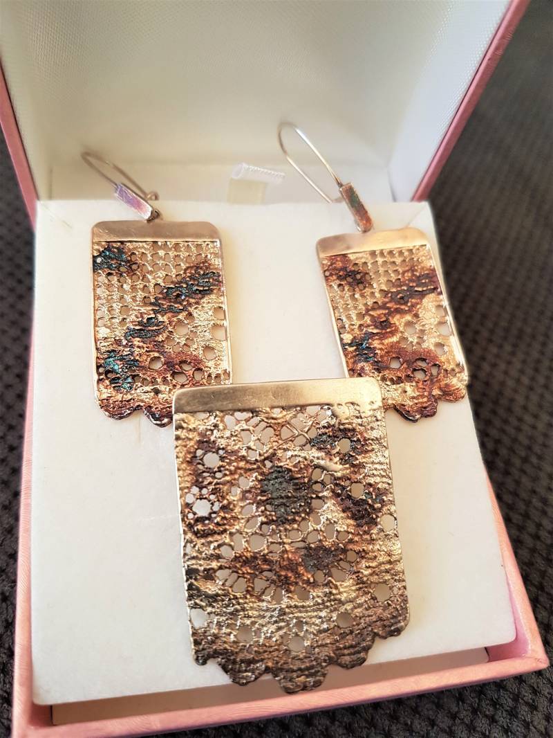 Schmuck Set , in Silber Silberanhänger Mit Ohrringe von BernsteinBoutique