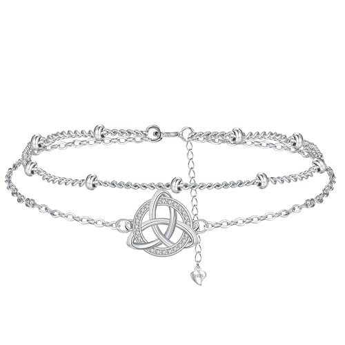 BerriBling Keltischer Knoten Armband Damen 925 Sterling Silber – Symbol für Ewige Liebe & Einheit, Kreatives Schmuck für Frauen Geschenk – Adjustierbar(16+4cm) von BerriBling