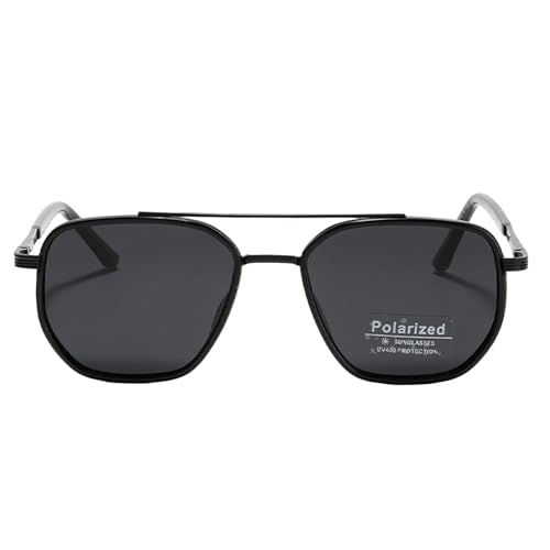 Berriphonia Polarisierte Sonnenbrille | quadratische Form | UV-Schutz leichter Rahmen für Frauen und Männer Festivals Urlaub Foto Hochzeit Reise, Schwarz , Se référer au descriptif von Berriphonia