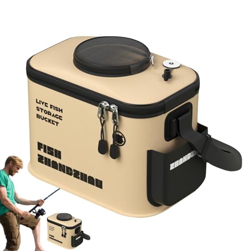 Faltbarer Angeleimer - Angeleimer | Outdoor-Angeltasche zum Schutz von Fischen, Angeltasche für Fischbehälter für Kinder und 14,5 x 24,9 x 21,4 cm von Berriphonia