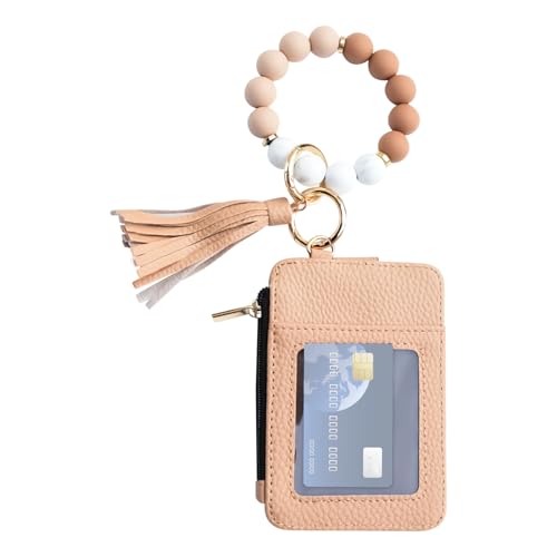 Perlen -Armbandbrieftasche - Quasten -Schlüsselbund -Kartengeldbörse, schicker Armbandhalter | Tragbare Kartentasche für Frauen Party Reisen Hochzeit Einkaufsferien Urlaub tägliche Modezubehör von Berriphonia