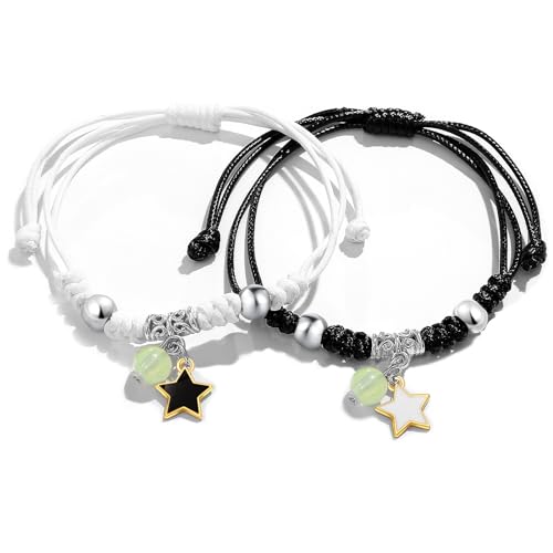 Freundschaftsarmbänder Glücksarmband Damen, Armband Stern Paar Armbänder, Leuchtende Kugel Pärchen Armband Beste Freunde Armband Mädchen Geschenke für Sie und Ihn Valentinstags Armband für Paare von Berry Only