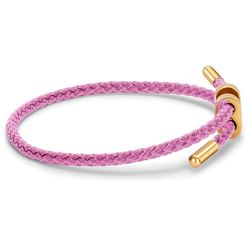Berry Only Armband Damen Gold, Verstellbarer Armreif Aus Stahldraht, Dupes Schmuck Partnerarmbänder Freundschaftsarmband, Geschenke für Frauen Valentinstag, Hellrosa von Berry Only