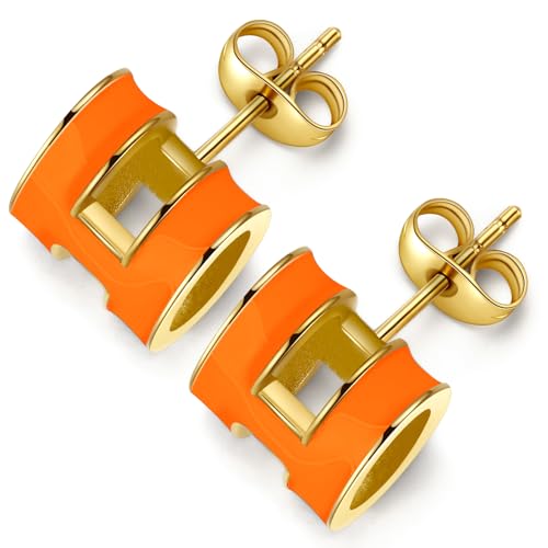 Ohrringe Gold Ohrringe Damen, Buchstaben Ohrstecker Gold, Orange Damenohrringe Schmuck Damen Geschenke für Frauen Geburtstage Valentinstag Jahrestag Weihnachten Ohrringe Gold Ohrringe Damen, Buchstaben Ohrstecker Gold, Orange Damenohrringe Schmuck Damen Geschenke für Frauen Geburtstage Valentinstag Jahrestag Weihnachten von Berry Only