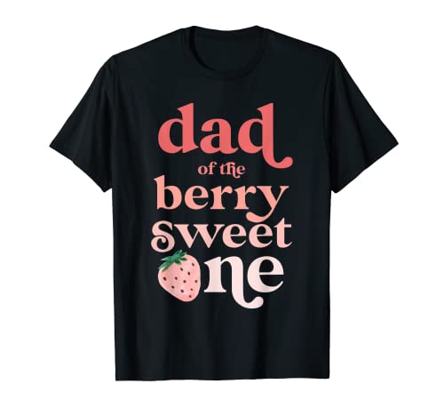Herren Dad of the Berry Sweet One Strawberry First Birthday 1 T-Shirt von Berry Sweet One Strawberry First Birthday Retro