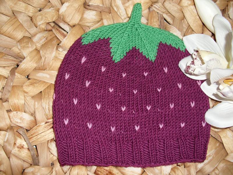 Babymütze Kindermütze Heidelbeere Aus 100% Wolle - Handgestrickt in Wunschgröße Huckleberry Erdbeermütze von BerryBox