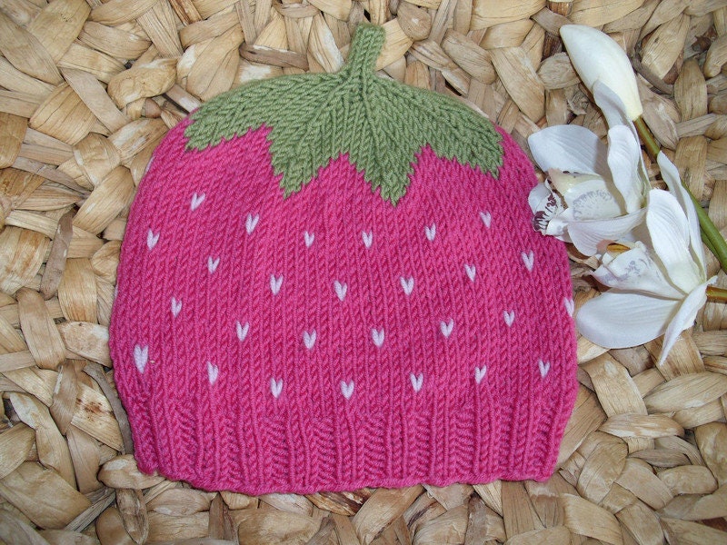 Babymütze Kindermütze Himbeere - 100% Wolle in Vielen Größen Handgestrickt von BerryBox