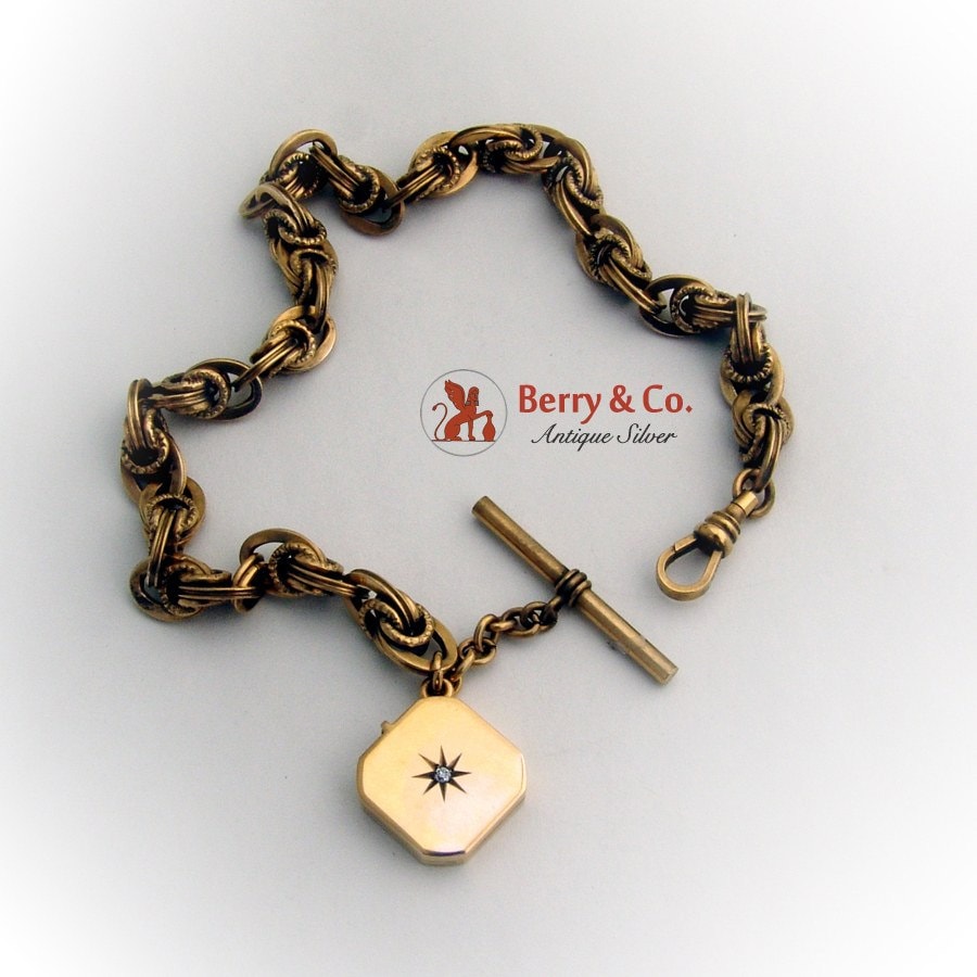Antike Uhrenkette Locket Anhänger Diamant Akzent 14K 10K Gold Antike Uhrenkette Locket Anhänger Diamant Akzent 14K 10K Gold von BerrysGems