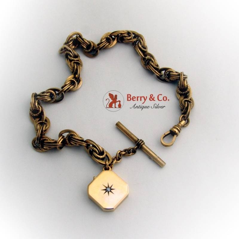 Antike Uhrenkette Locket Anhänger Diamant Akzent 14K 10K Gold Antike Uhrenkette Locket Anhänger Diamant Akzent 14K 10K Gold von BerrysGems
