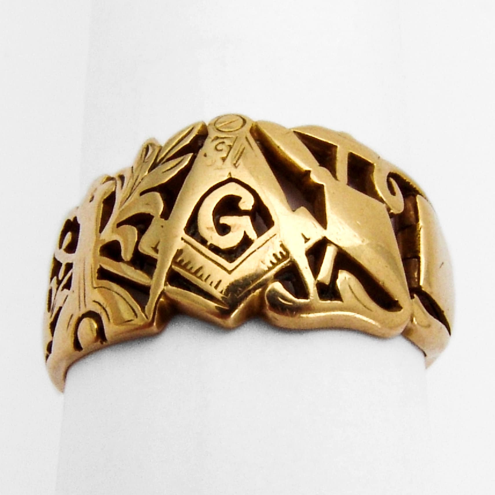 Öffnen Masonic Ring 14K Gelbgold Datiert von BerrysGems