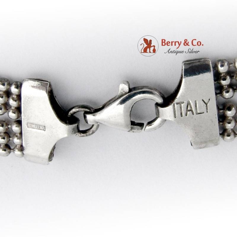 Im Angebot Verkauf Vintage Interlacing Kleine Perlenkette Sterling Silber von BerrysGems