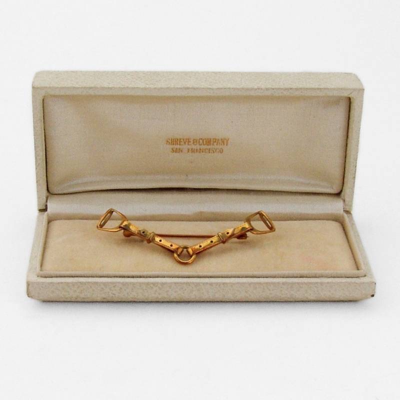 Reiter Steigbügel Form Brosche Anstecknadel 14K Gelbgold von BerrysGems
