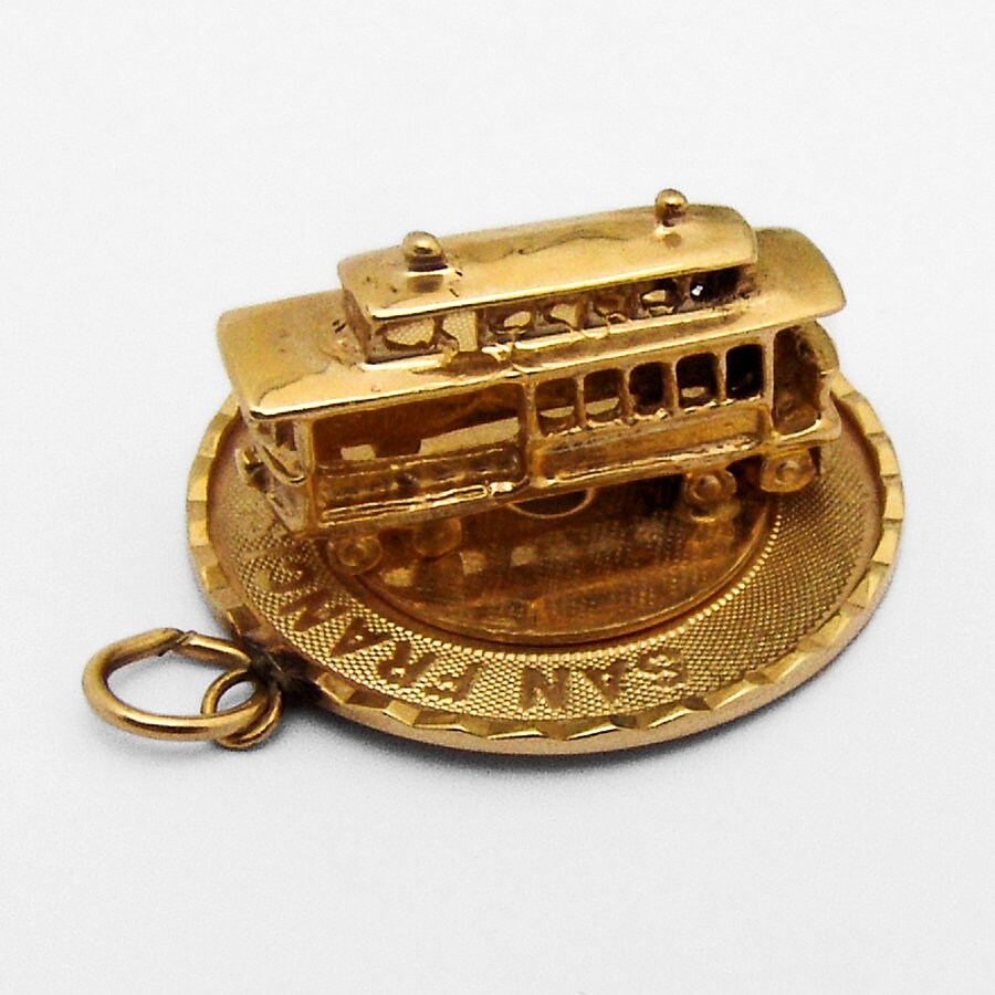 San Francisco Cable Car Anhänger 14K Gold von BerrysGems