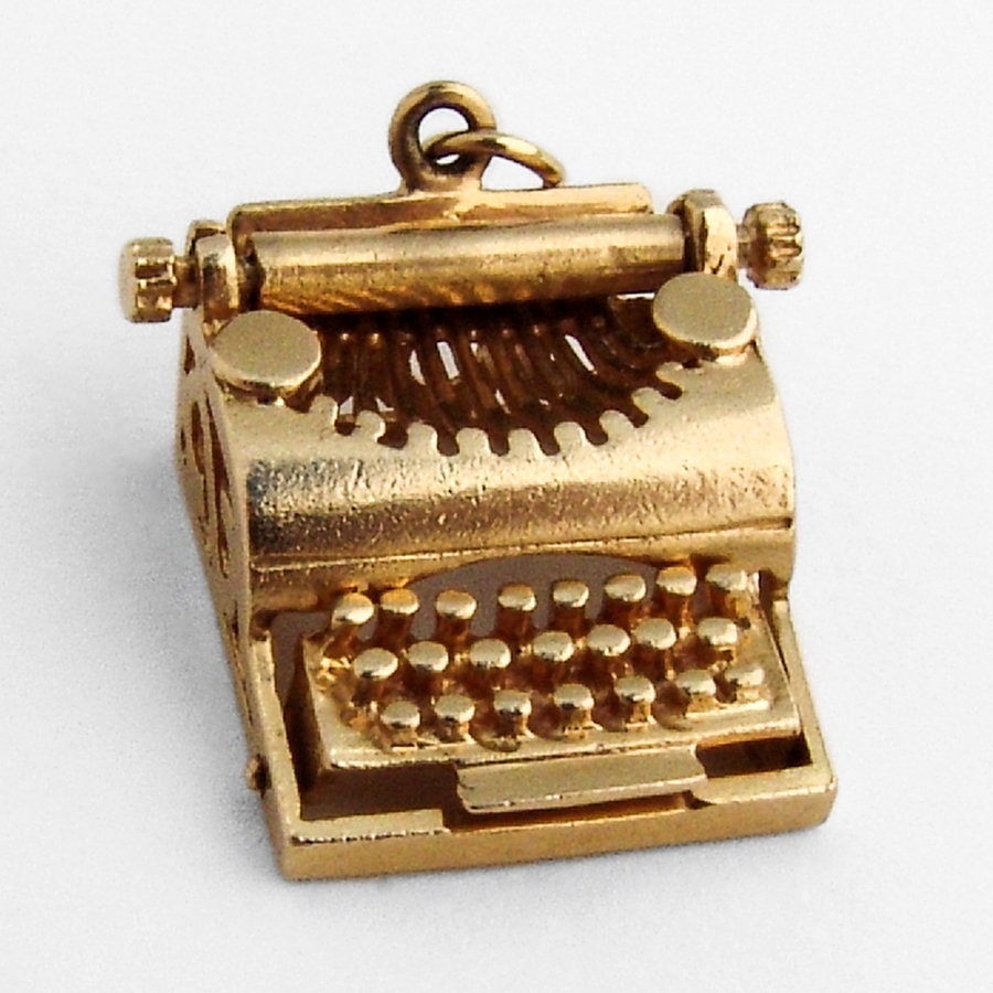 Schreibmaschine Anhänger Charm 14K Gold von BerrysGems