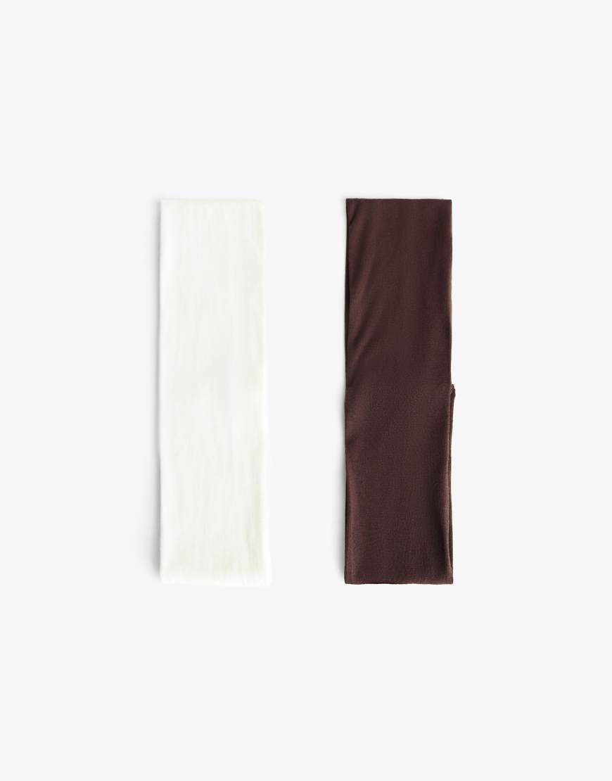 Bershka - 2er-Pack Stirnbänder in Braun-Brown von Bershka