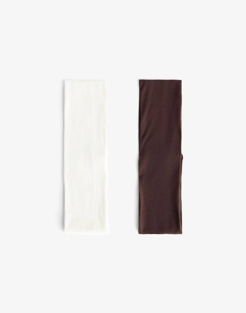 Bershka - 2er-Pack Stirnbänder in Braun-Brown Bershka - 2er-Pack Stirnbänder in Braun-Brown von Bershka