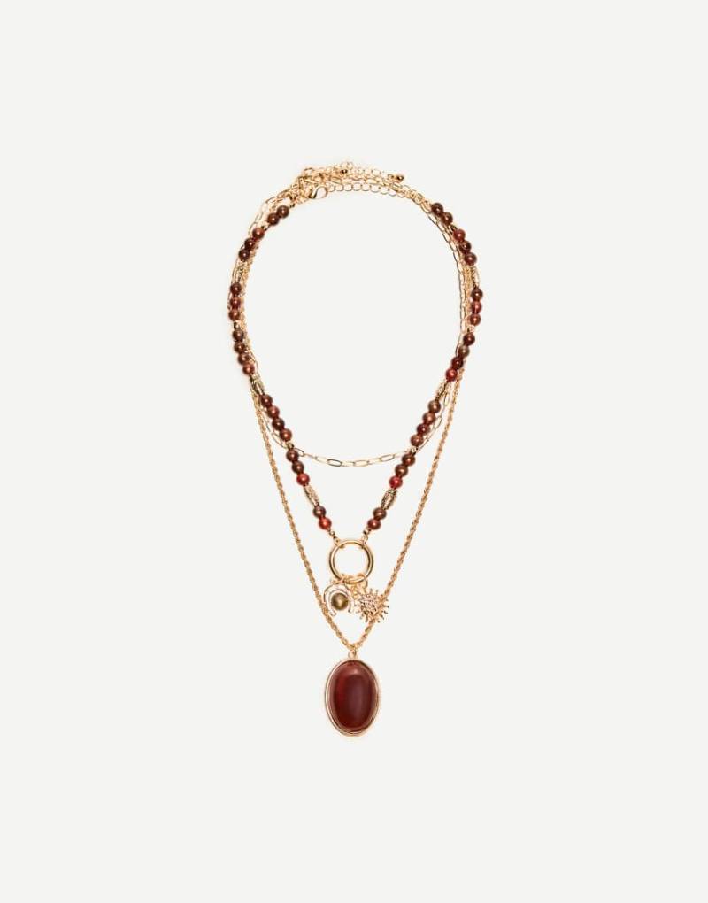 Bershka - 3er-Pack Halsketten in Goldoptik mit Boho-Stil-Goldfarben Bershka - 3er-Pack Halsketten in Goldoptik mit Boho-Stil-Goldfarben von Bershka