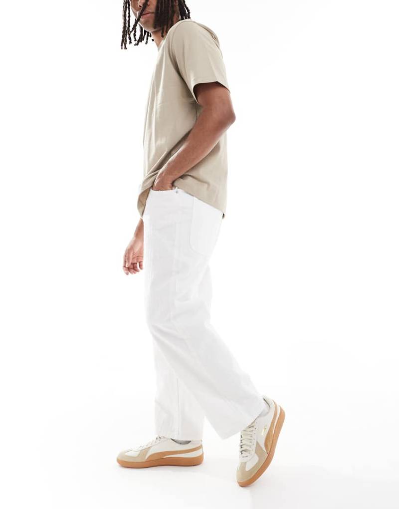 Bershka - Baggy-Jeans aus Jacquard in Ecru-Neutral von Bershka