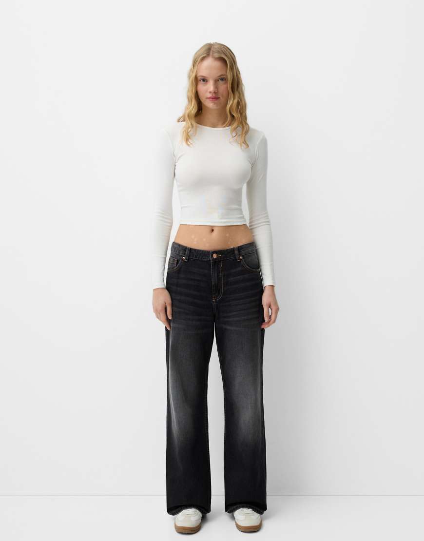 Bershka - Baggy-Jeans in Schwarz von Bershka