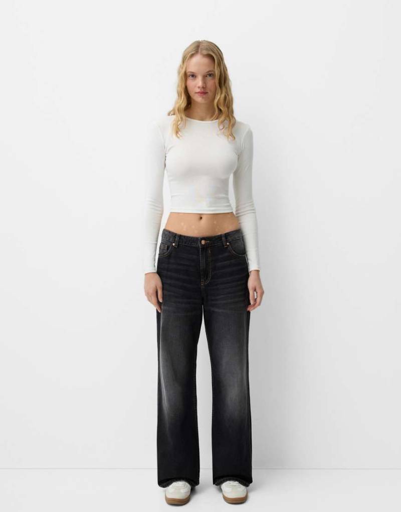 Bershka - Baggy-Jeans in Schwarz von Bershka