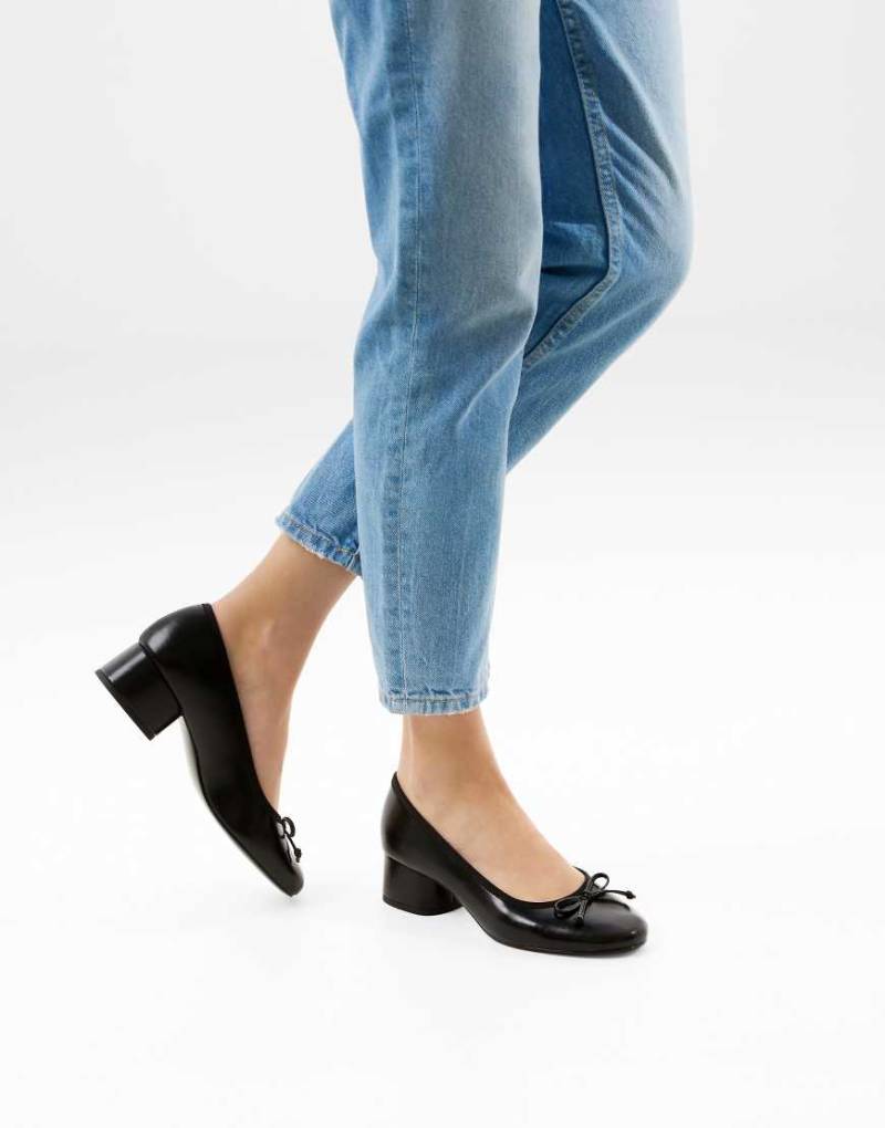Bershka - Ballerina-Schuhe in Schwarz mit hohem Absatz von Bershka