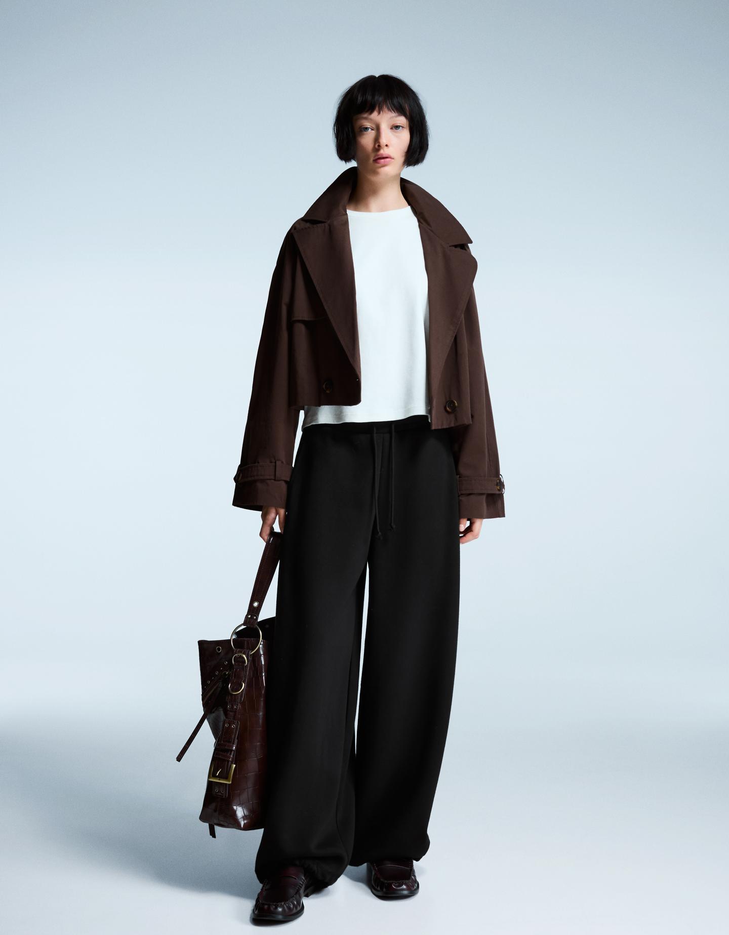 Bershka Barrel Jogginghose Mit Stoppern Damen Xxs Schwarz von Bershka