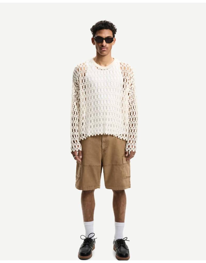 Bershka - Bermuda-Cargo-Shorts in Camel-Neutral von Bershka