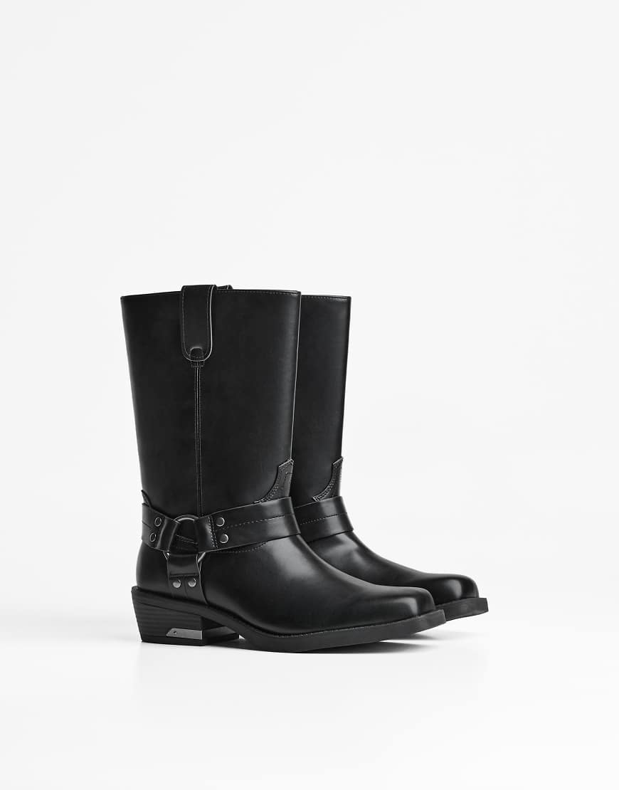 Bershka - Bikerstiefel in Schwarz von Bershka