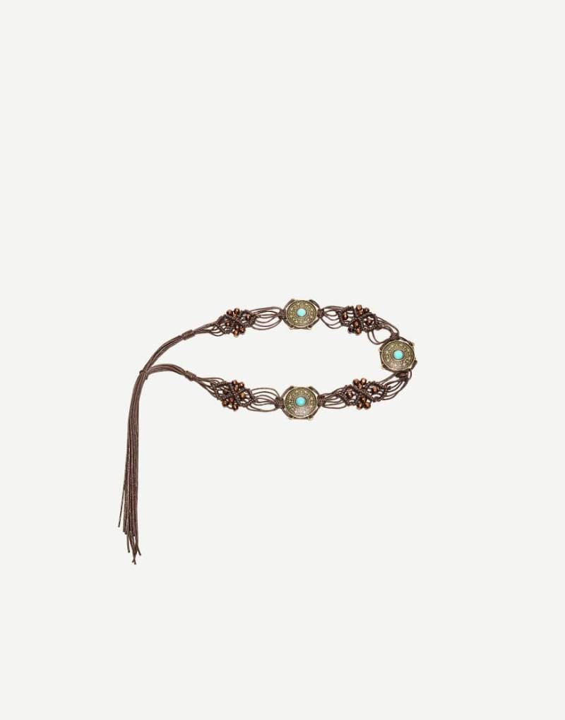 Bershka - Boho-Gürtel aus Kordel in Braun von Bershka