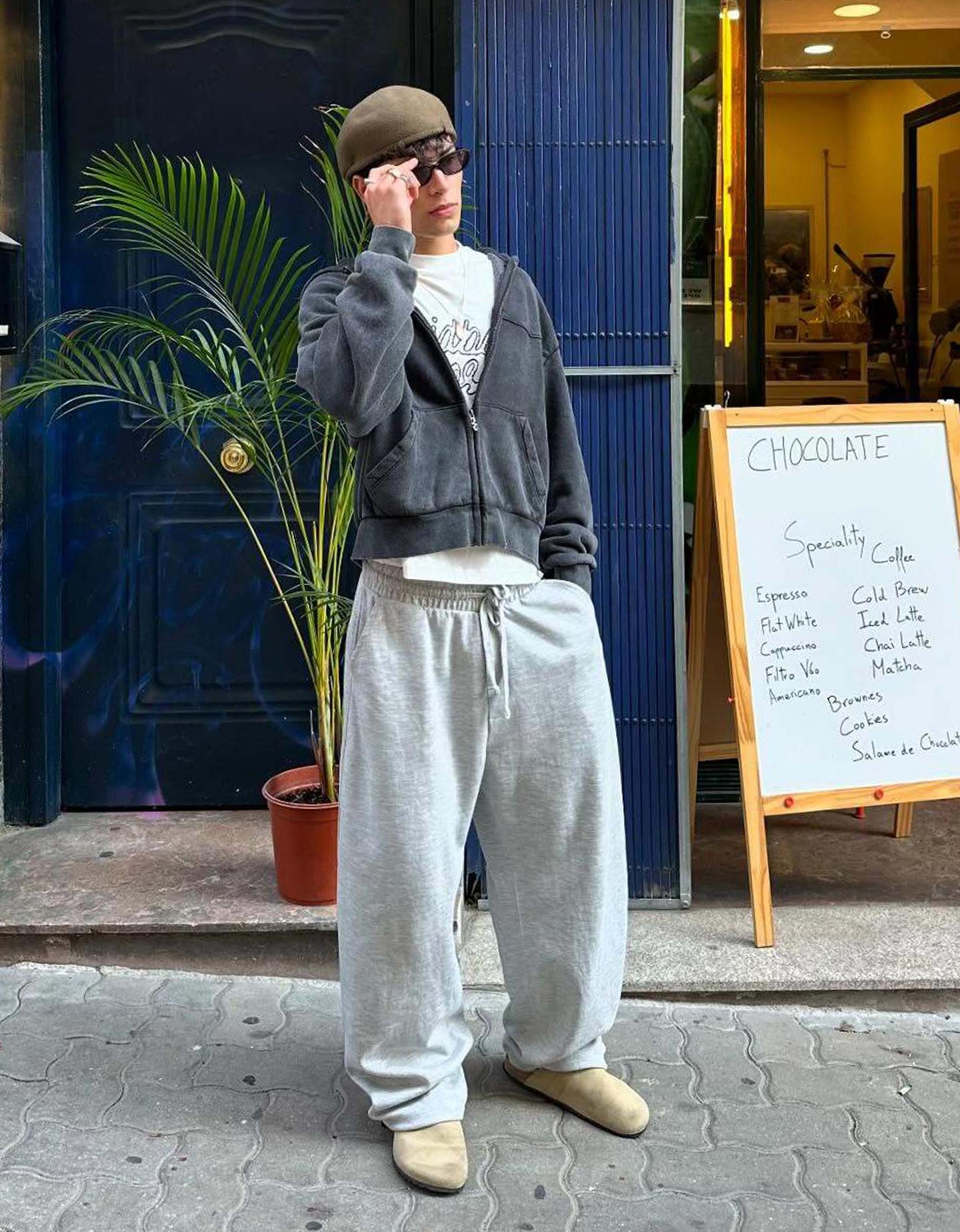 Bershka Boxy Cropped-Sweatshirt Mit Reißverschluss Herren Xl Grau von Bershka