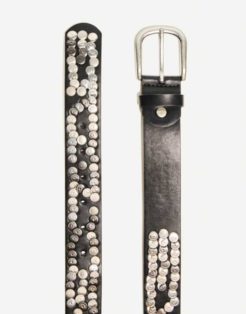 Bershka - Breiter Nietengürtel in Schwarz von Bershka