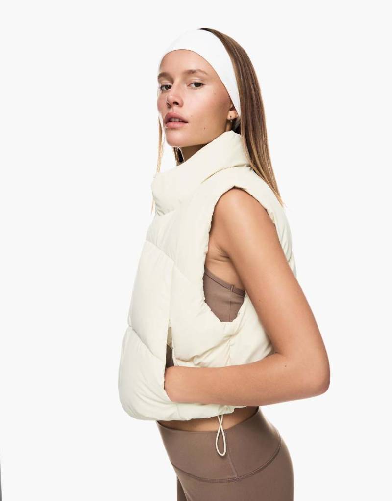 Bershka - Cropped-Steppweste in Weiß von Bershka