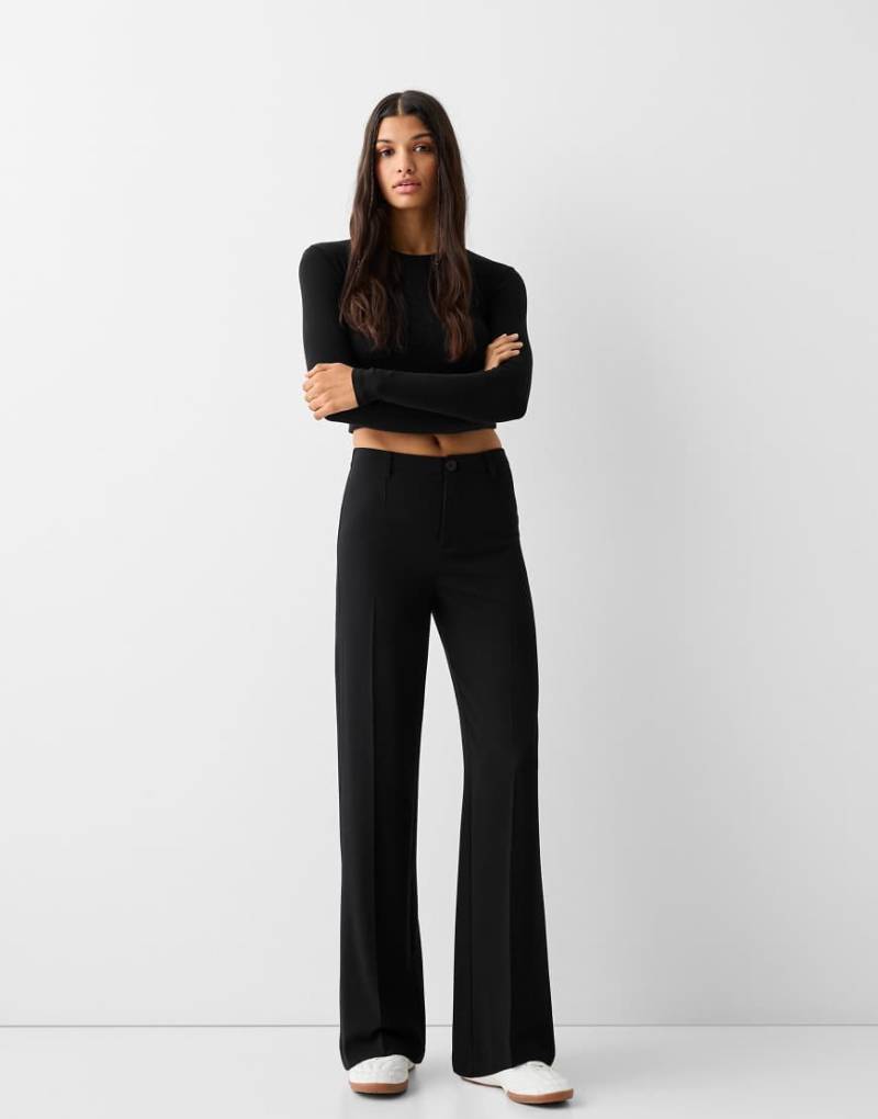 Bershka - Elegante Hose in Schwarz mit weitem Bein von Bershka