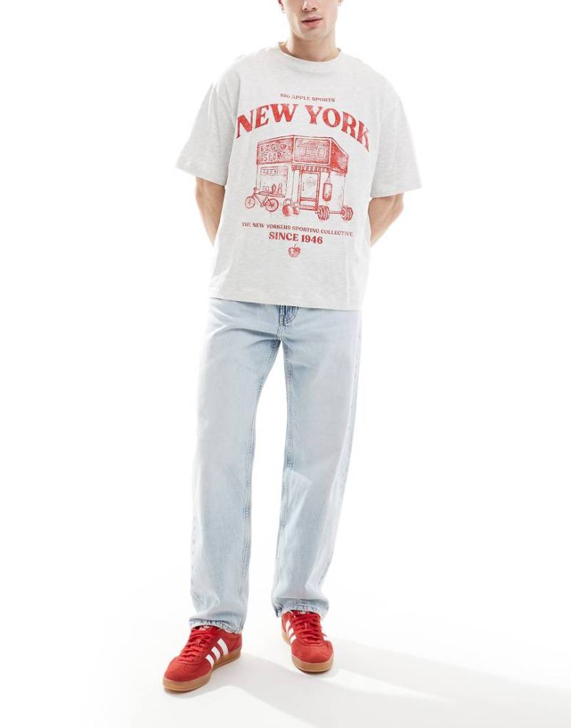 Bershka - Gerade geschnittene Jeans in Hellblau im Stil der 90er von Bershka