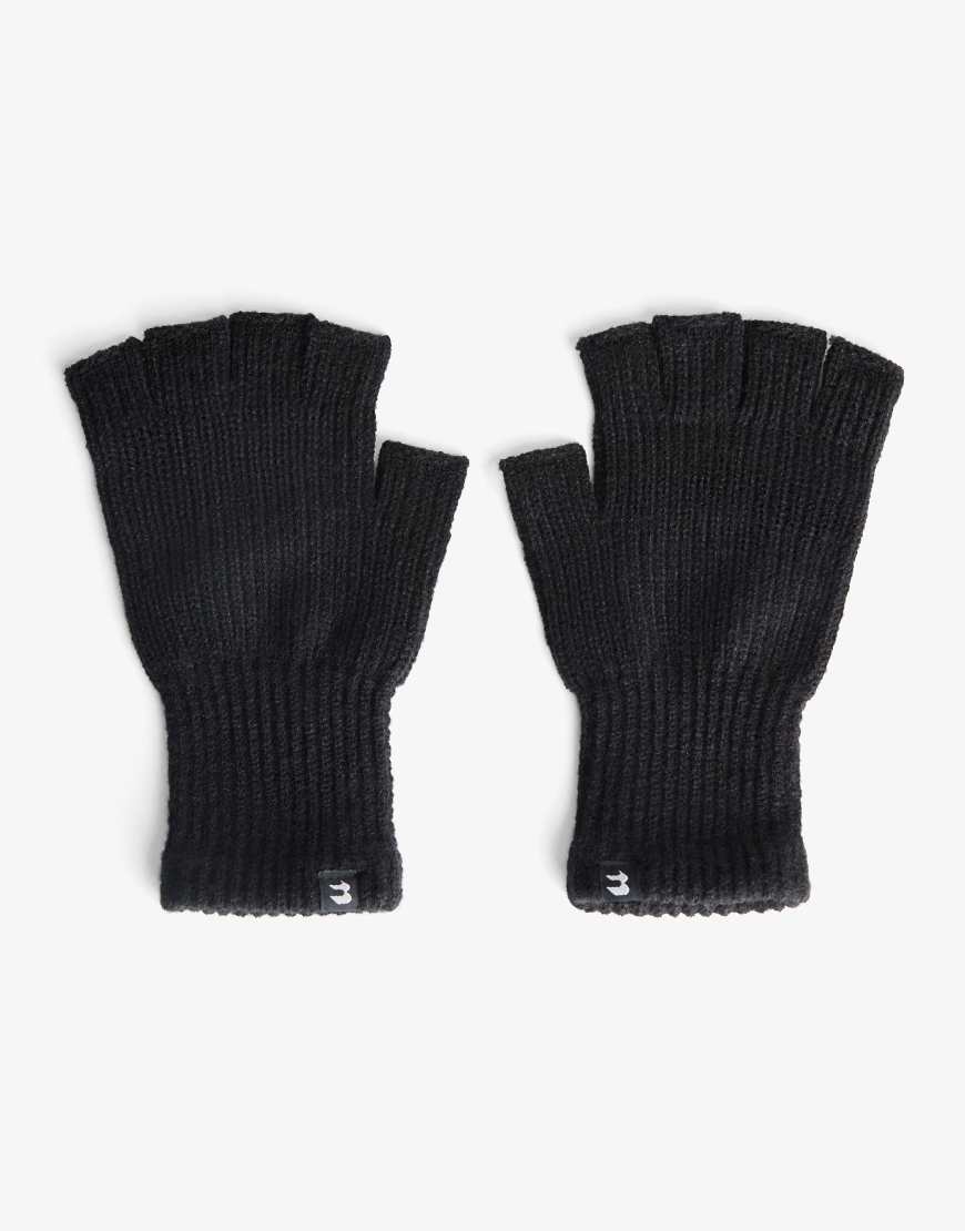Bershka - Gestrickte fingerlose Handschuhe in Schwarz Bershka - Gestrickte fingerlose Handschuhe in Schwarz von Bershka