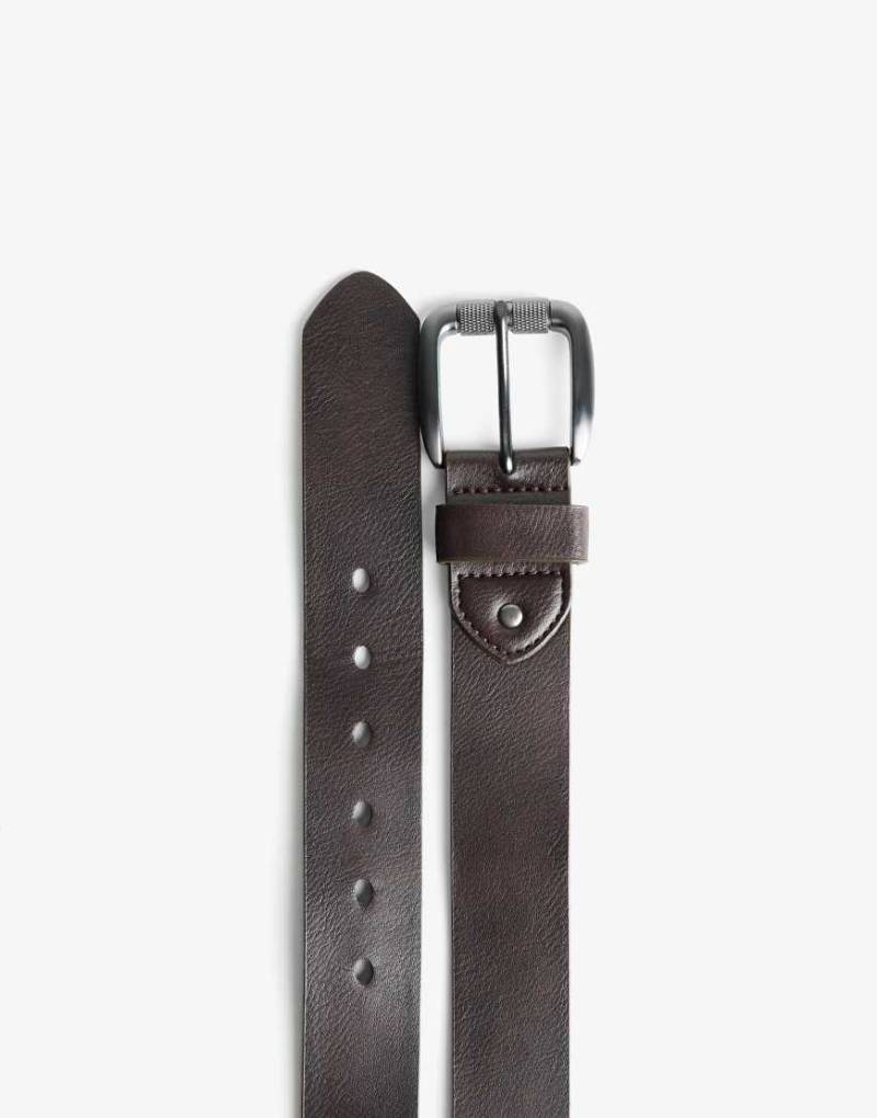 Bershka - Gürtel aus Kunstleder in Braun mit Schnalle-Brown von Bershka