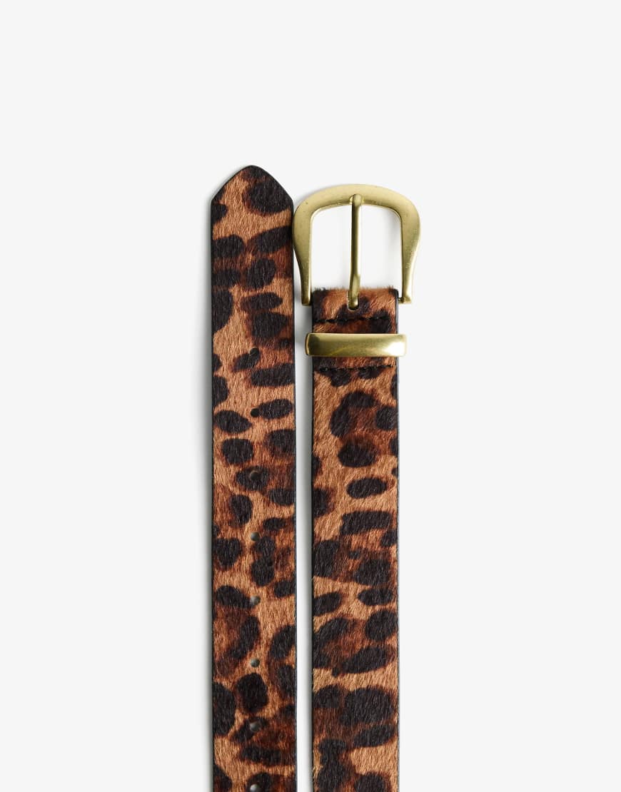 Bershka - Gürtel aus Kunstleder mit Leopardenmuster-Brown von Bershka