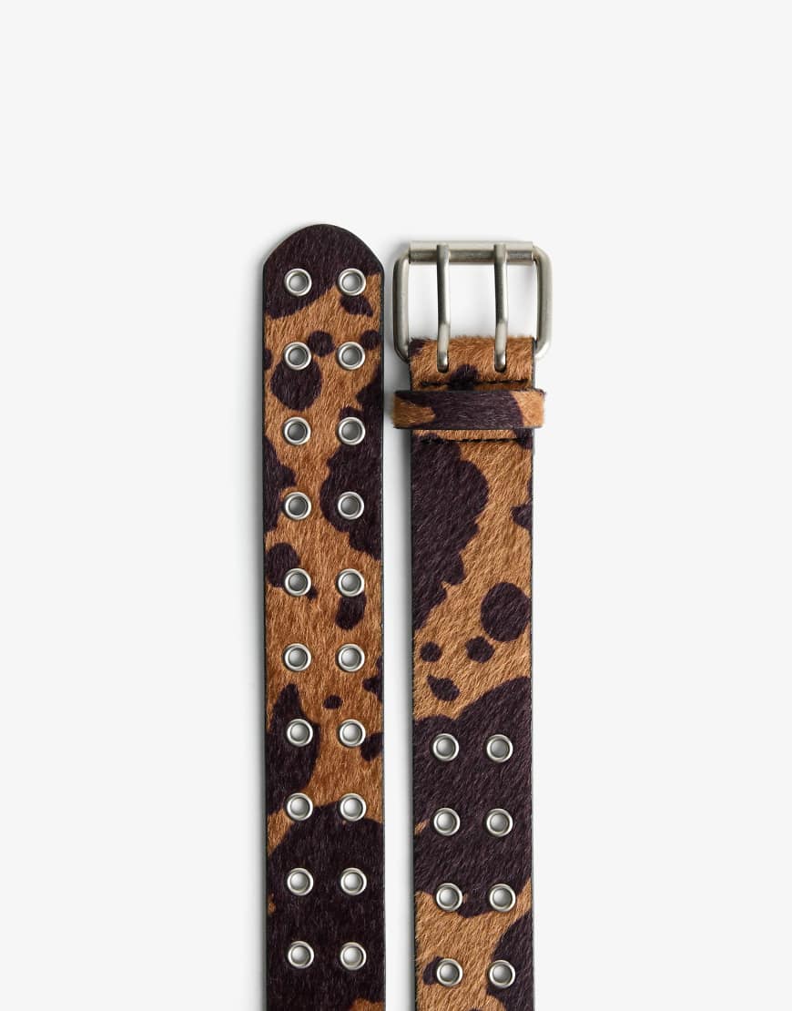 Bershka - Gürtel in Braun mit Animal-Print-Brown von Bershka