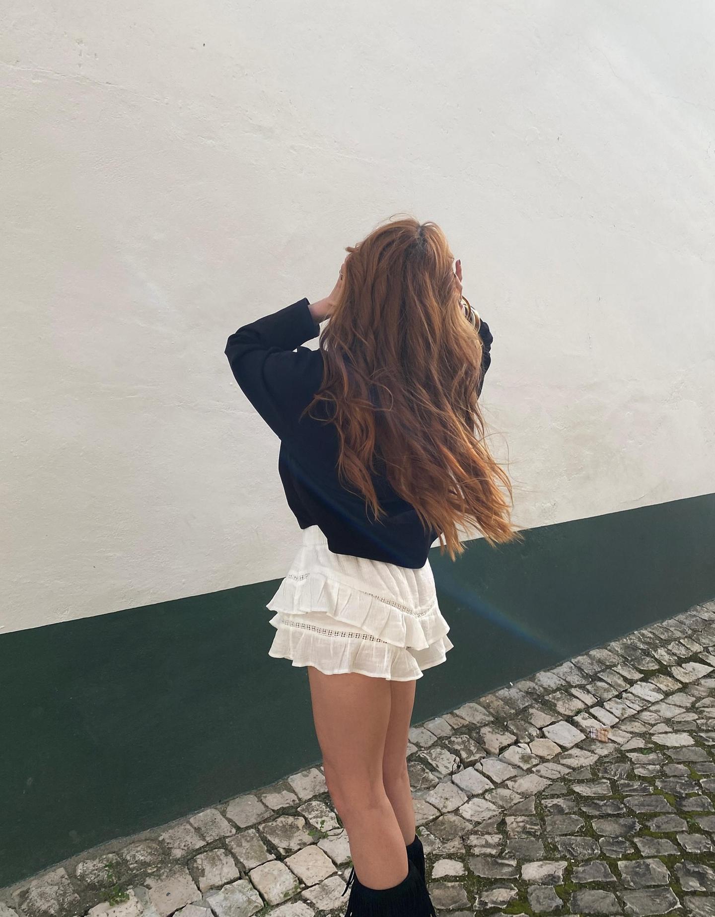 Bershka Hosenrock Mit Boho-Textur Damen Xl Rohweiß von Bershka