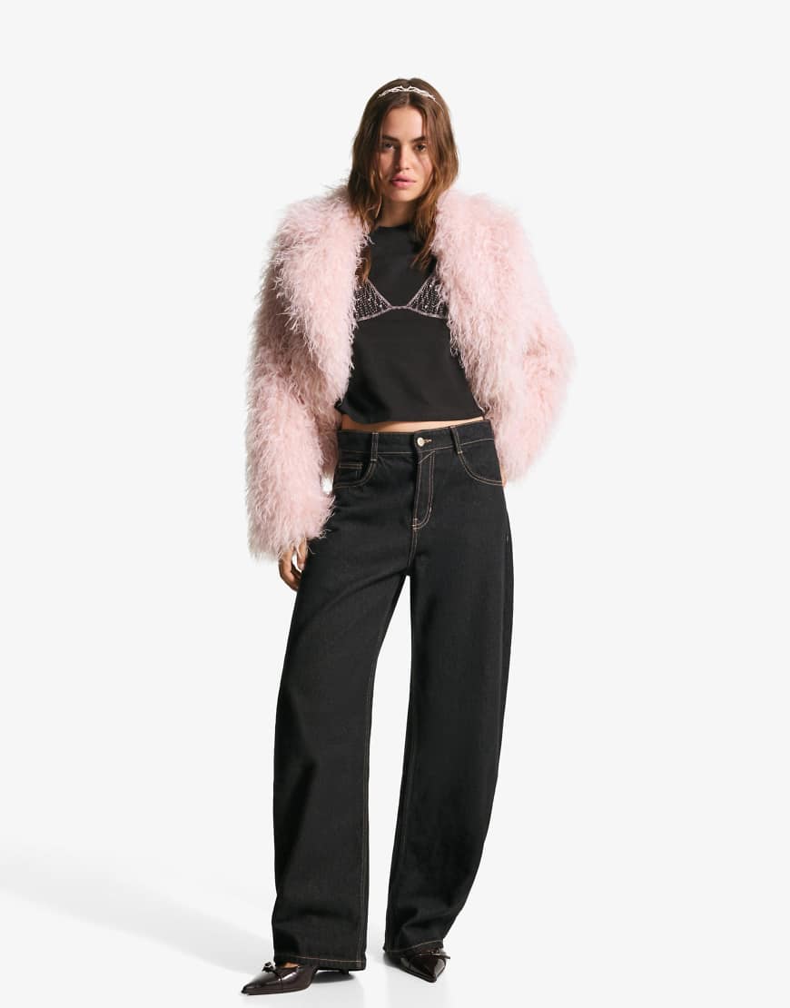 Bershka - Jacke aus Kunstpelz in Rosa von Bershka