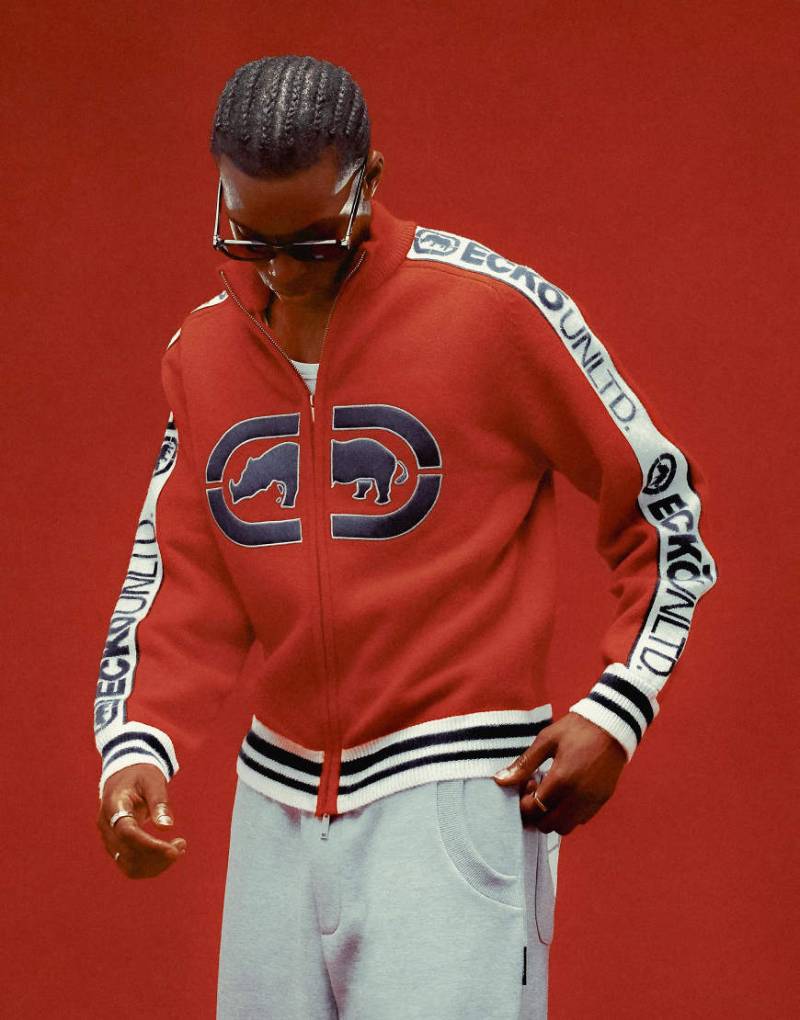 Bershka - Jacke in Rot mit „Ecko unltd"-Schriftzug von Bershka