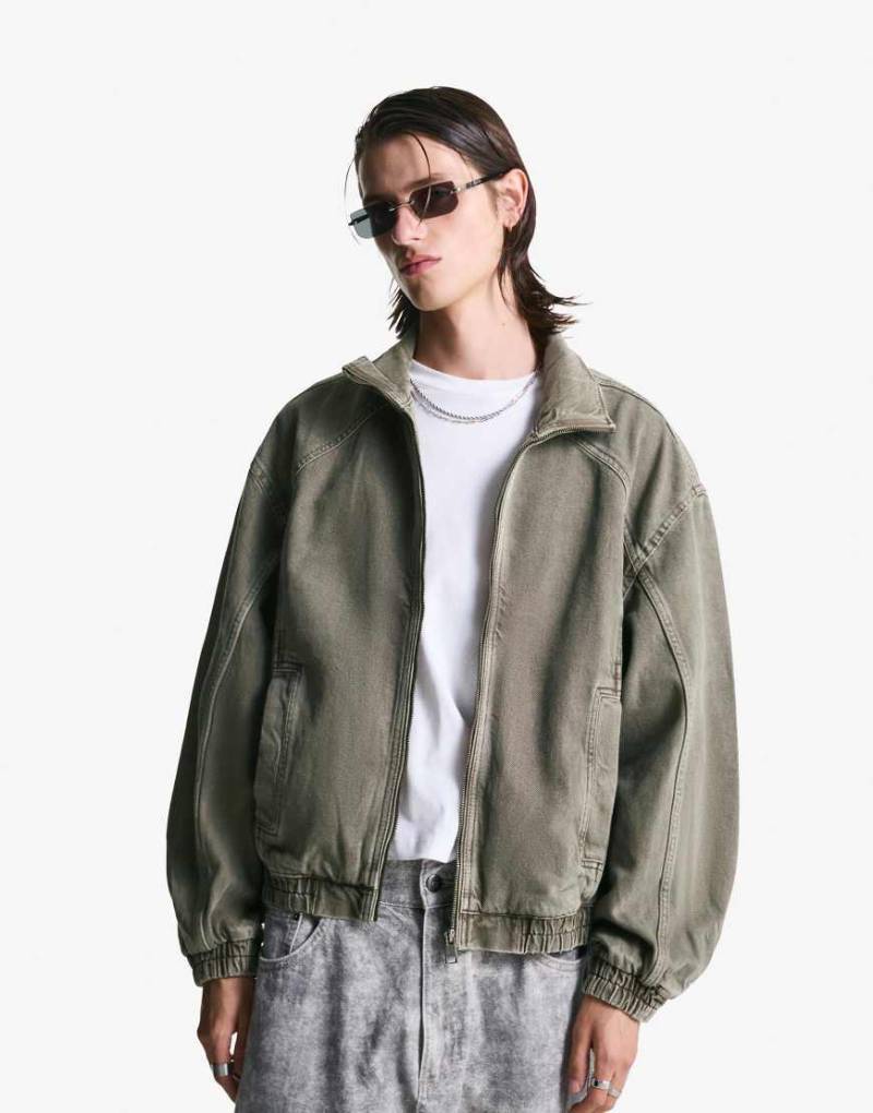 Bershka - Jacke in Schwarz mit verwaschenem Effekt von Bershka